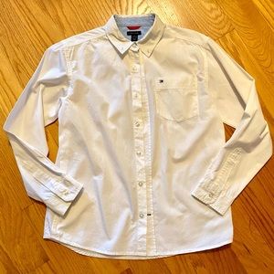 Tommy Hilfiger White Button Down Boys Shirt
